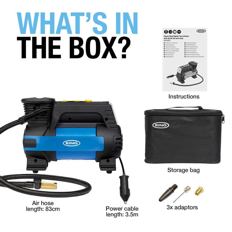 Ring RAC830 Rapid Digital Tyre Inflator
